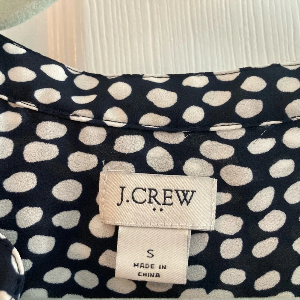 J. Crew Black and White Polka Dot Blouse - Picture 2 of 3